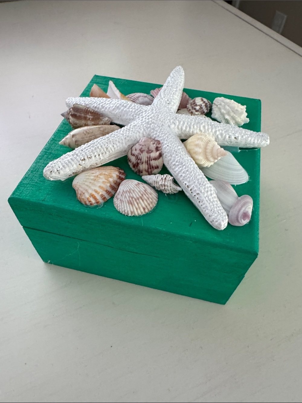 Beach Seashell Decor wooden Trinket Box